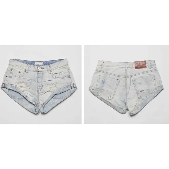 One Teaspoon NWT Bandits Low Waist Denim Shorts Diamonde Blue Size 30 MSRP $99