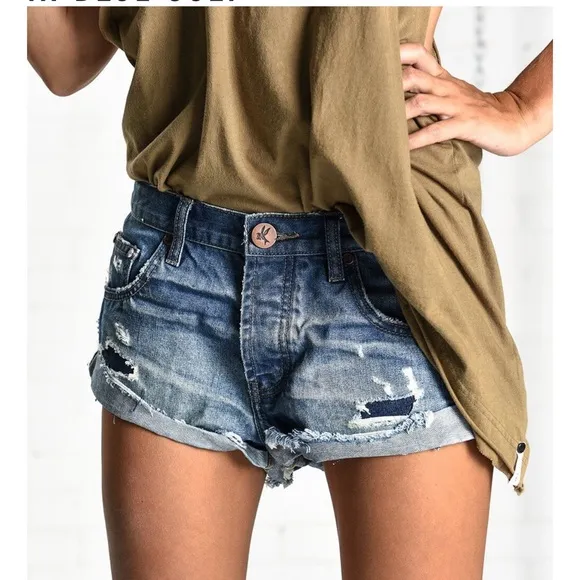 One X Teaspoon Bandits Shorts In Blue Cult SZ 30
