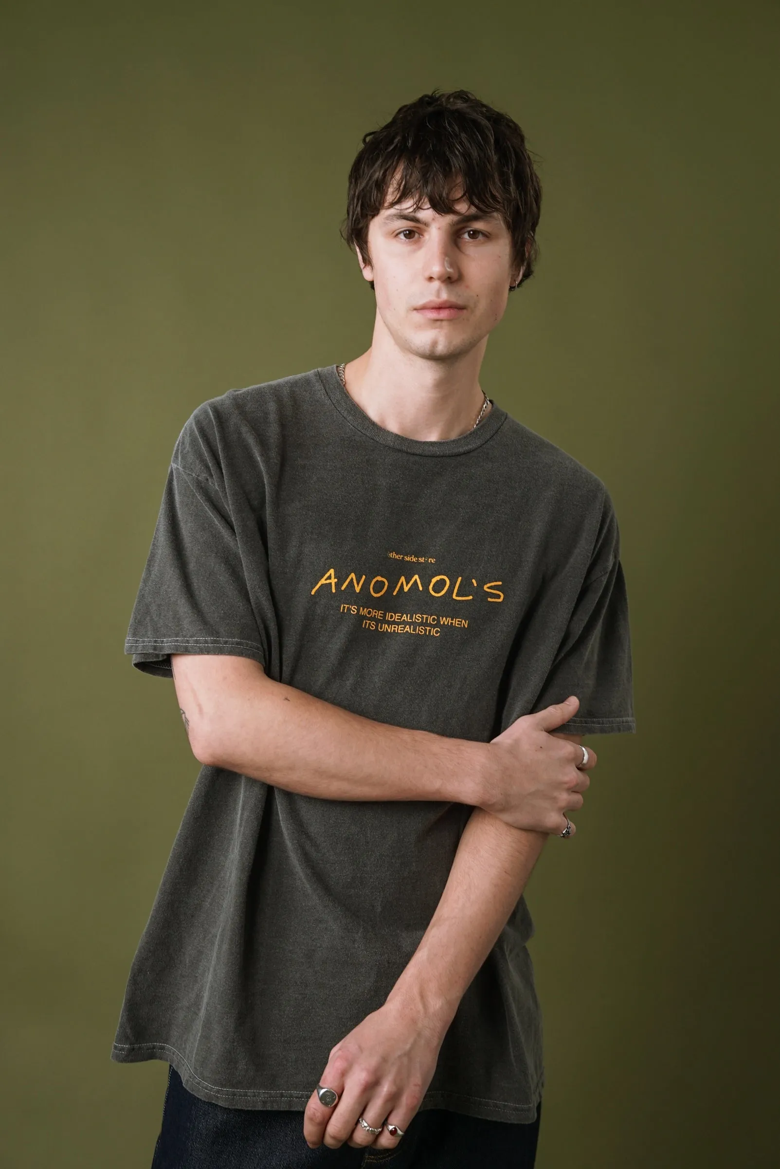 Other Side Store 'Anomols' Vintage Washed Tee - Black