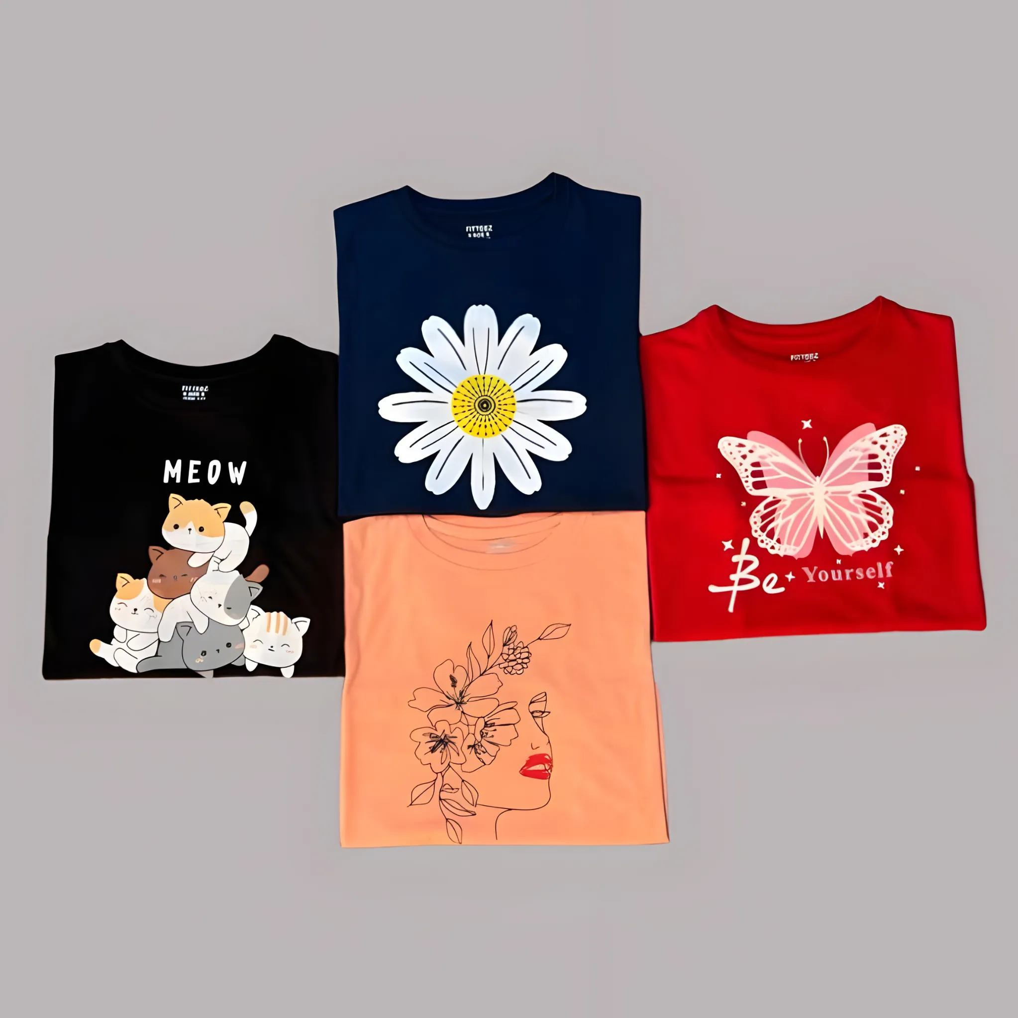 (PACK OF 4) COTTON TEE-FT