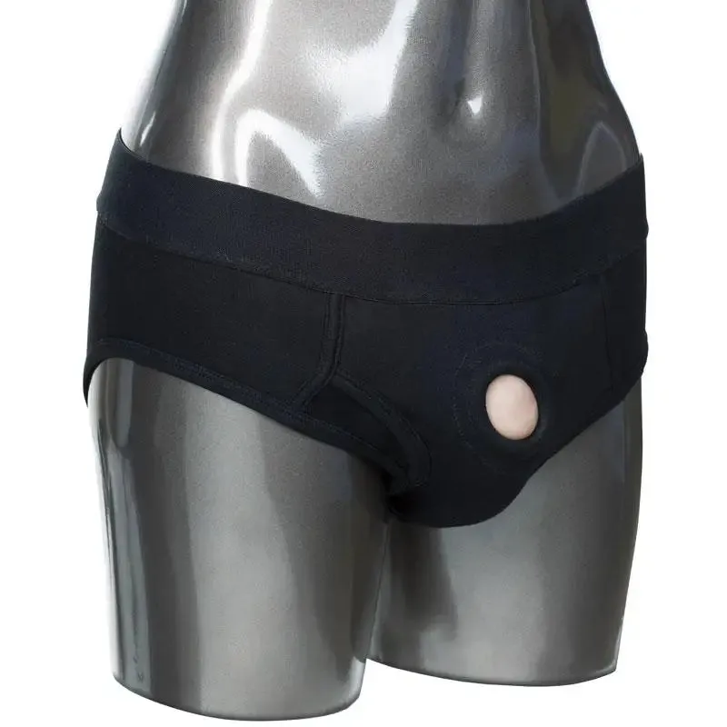 Packer Strap-on Harness Boxer Shorts with Reinforced O-ring, M-l