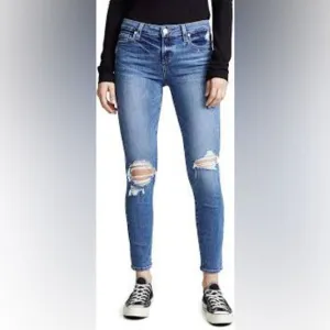 Paige Verdugo Mid Rise Skinny Distressed Ankle Jeans 29