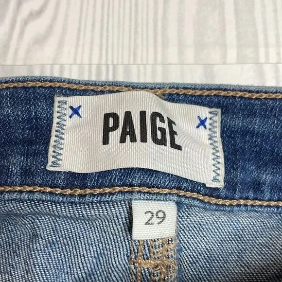 Paige Verdugo Mid Rise Skinny Distressed Ankle Jeans 29