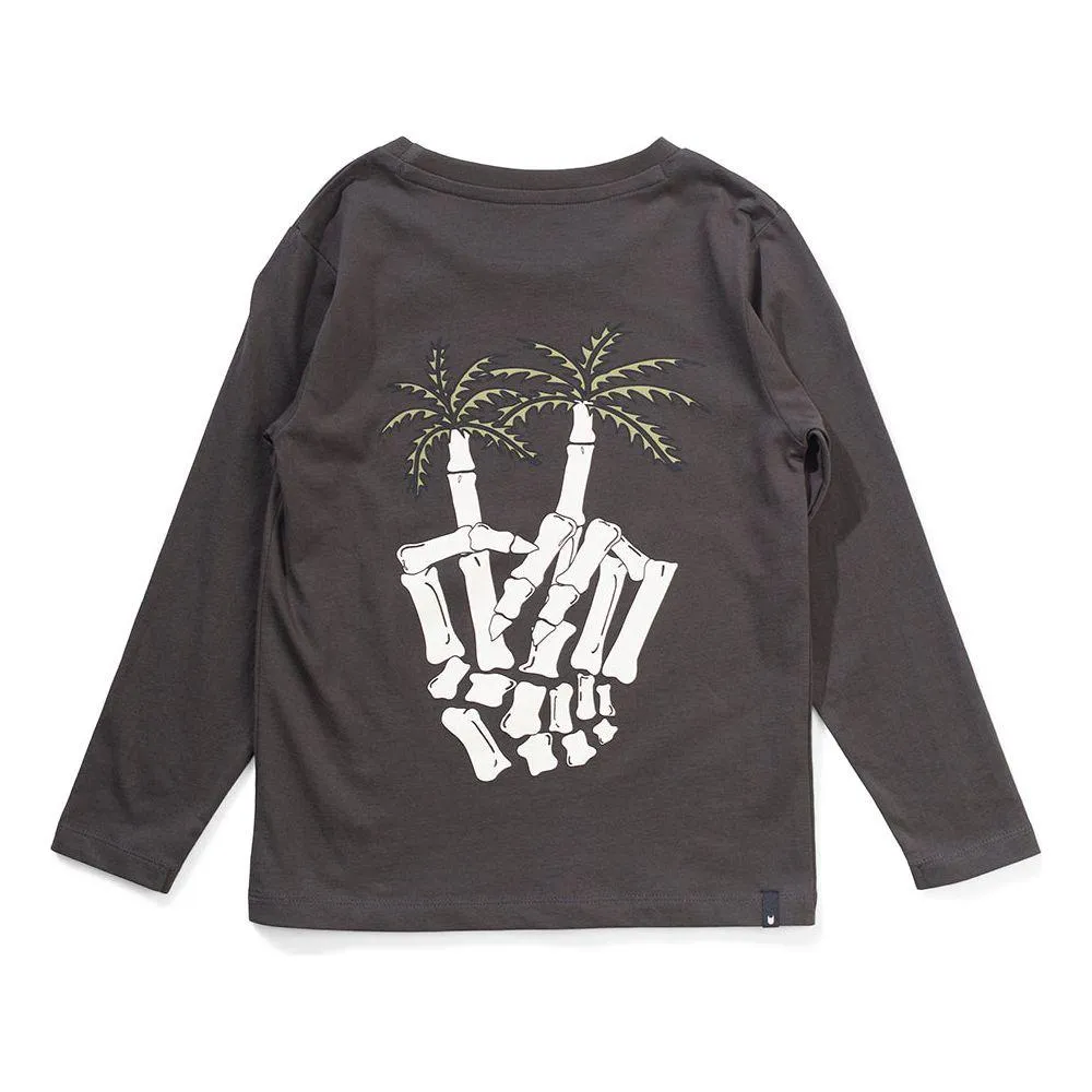 Palmbones Ls Tee - Soft Black
