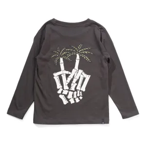 Palmbones Ls Tee - Soft Black