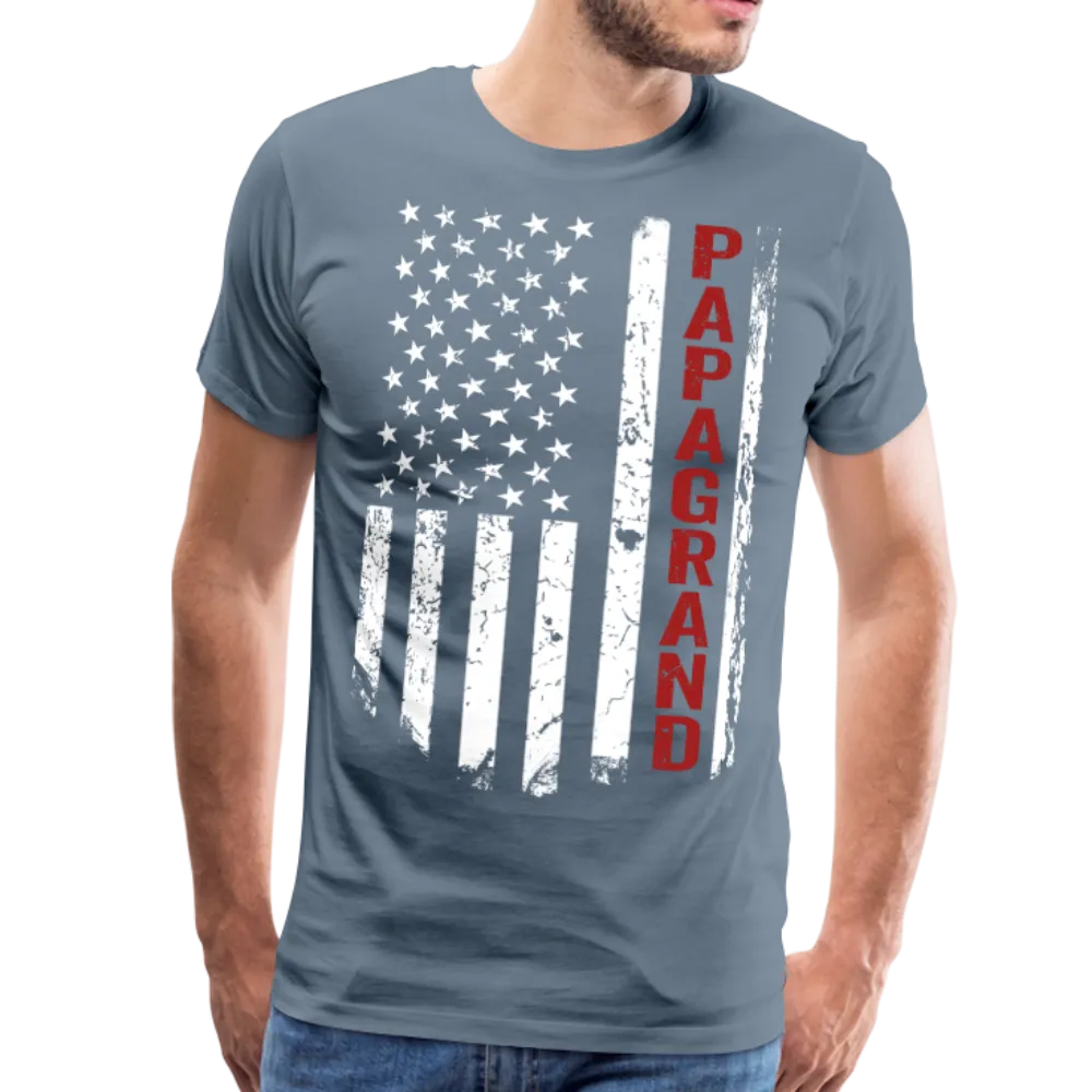 Papagrand American Flag Men's Premium T-Shirt