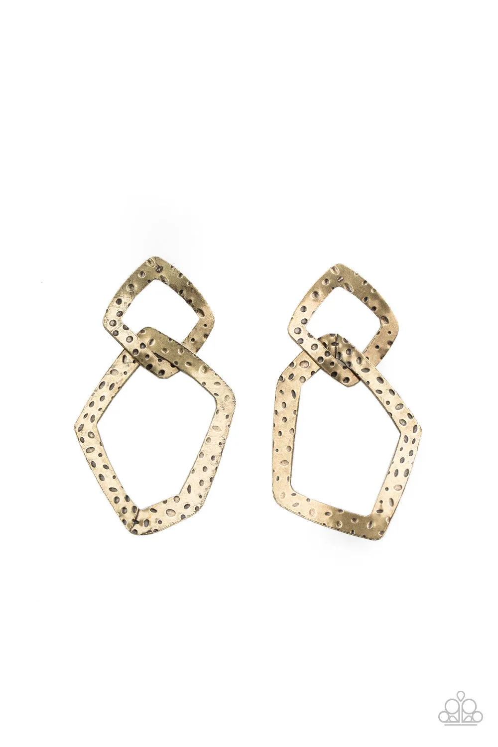 Paparazzi Scrap Yard - Brass Post Earrings