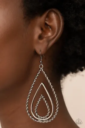 Paparazzi Tastefully Twisty - Black Earrings