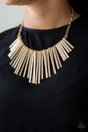 Paparazzi - Welcome to the Pack Gold Necklace