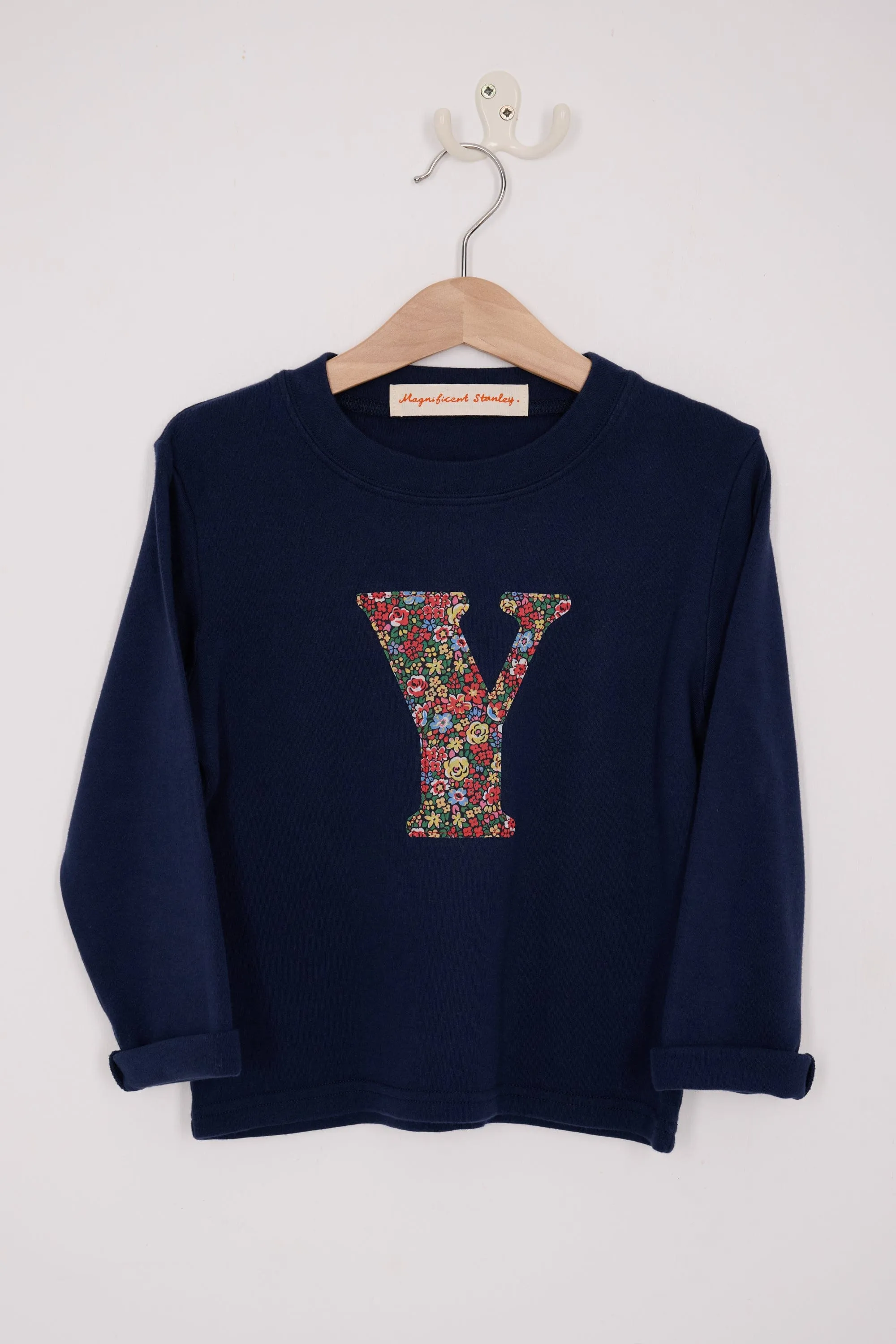Personalised Navy T-Shirt in Emma Louise Liberty Print