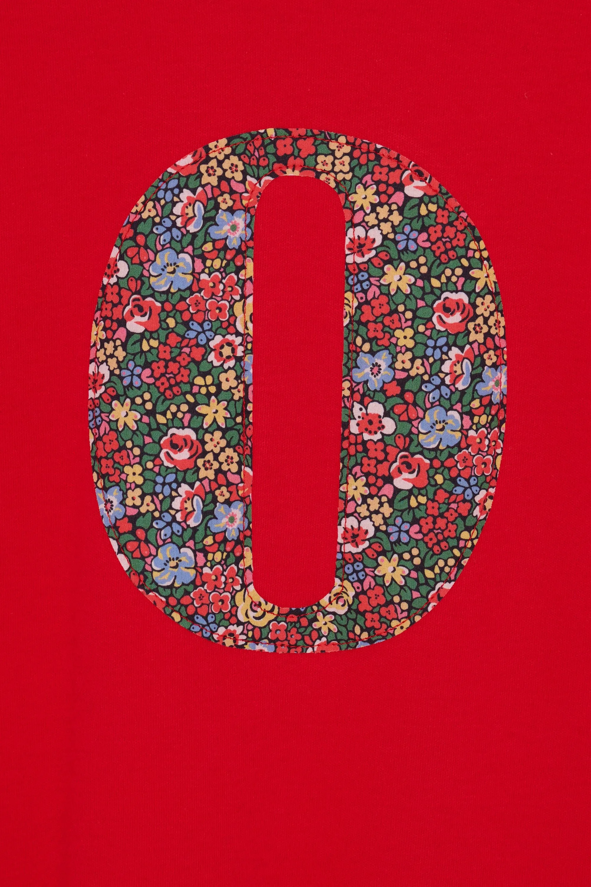 Personalised Red T-Shirt in Emma Louise Liberty Print