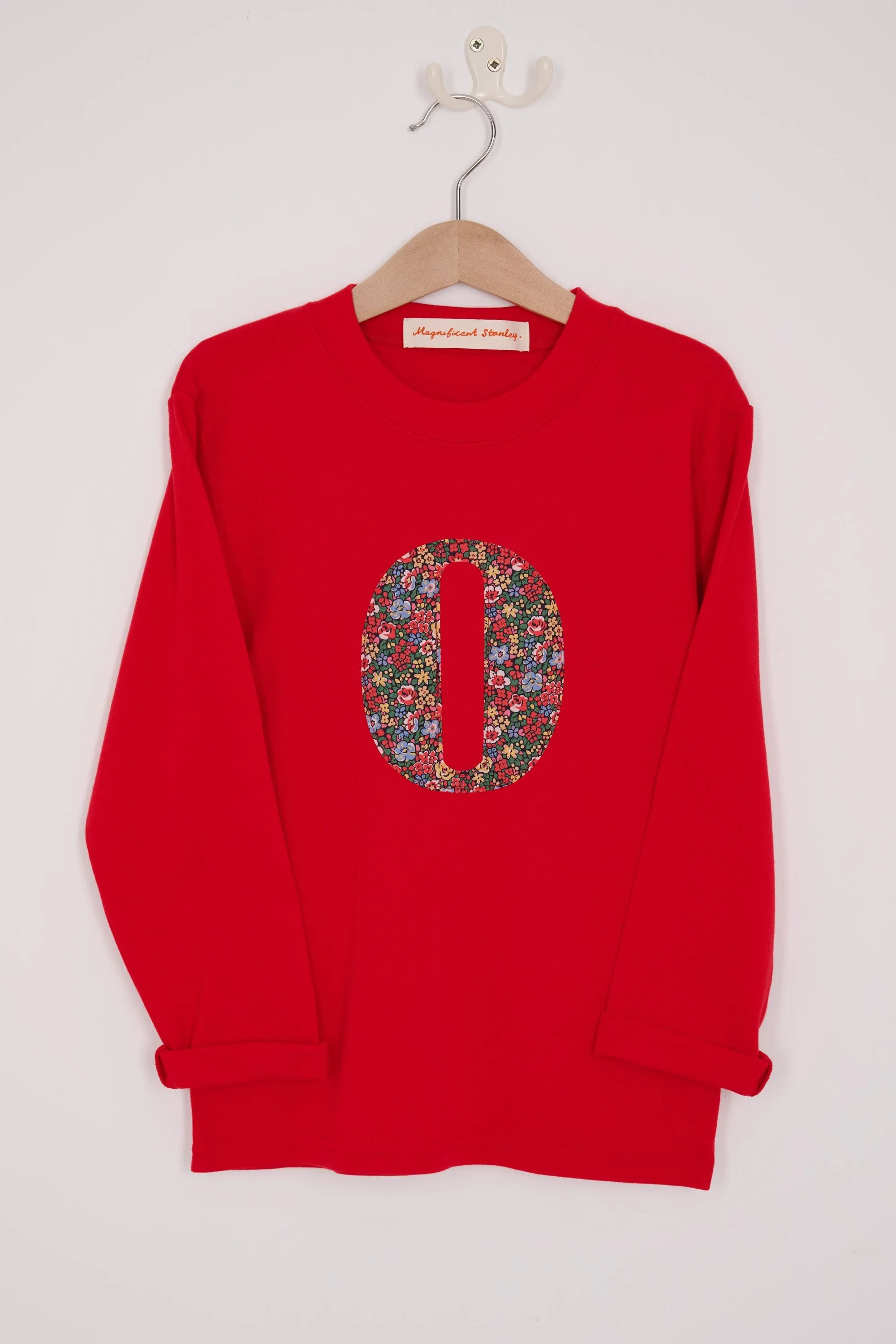 Personalised Red T-Shirt in Emma Louise Liberty Print