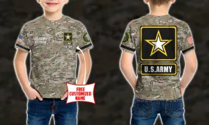 Personalized Custom Name 3D US Army Veteran Ver2 Kid Tshirt QT301231
