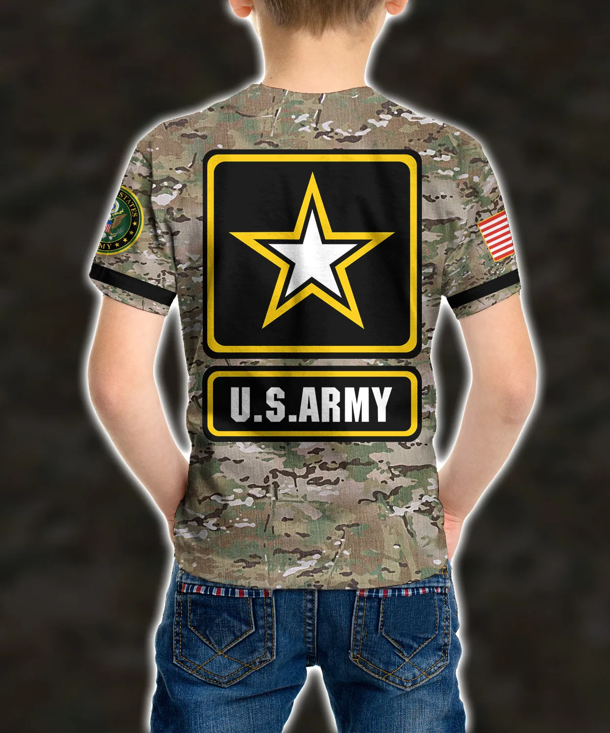 Personalized Custom Name 3D US Army Veteran Ver2 Kid Tshirt QT301231