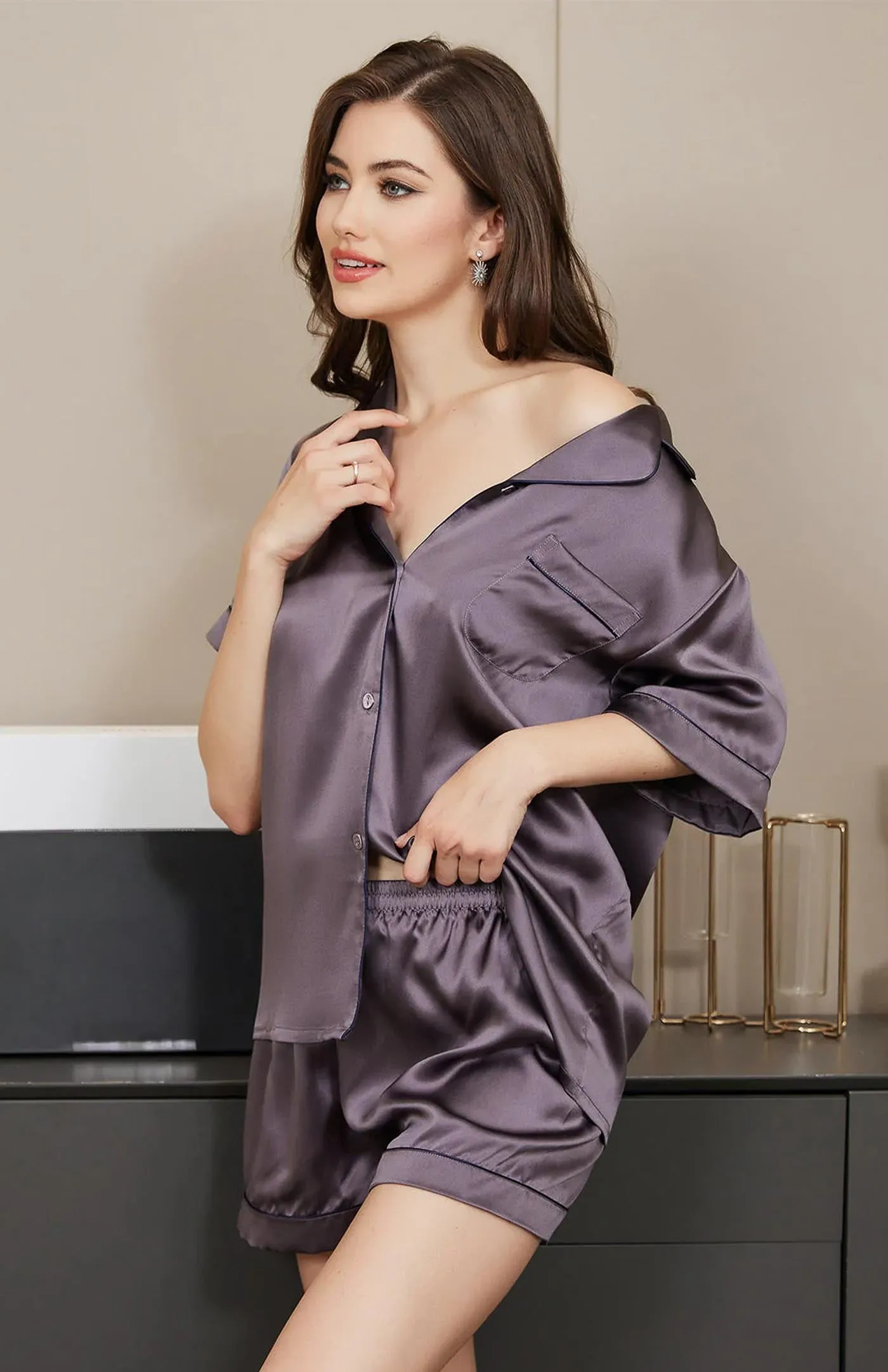 Platonic Purple | Midnight Satin Muse Set