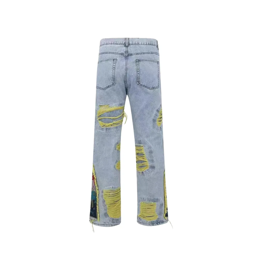 Plum Embroidery Jeans