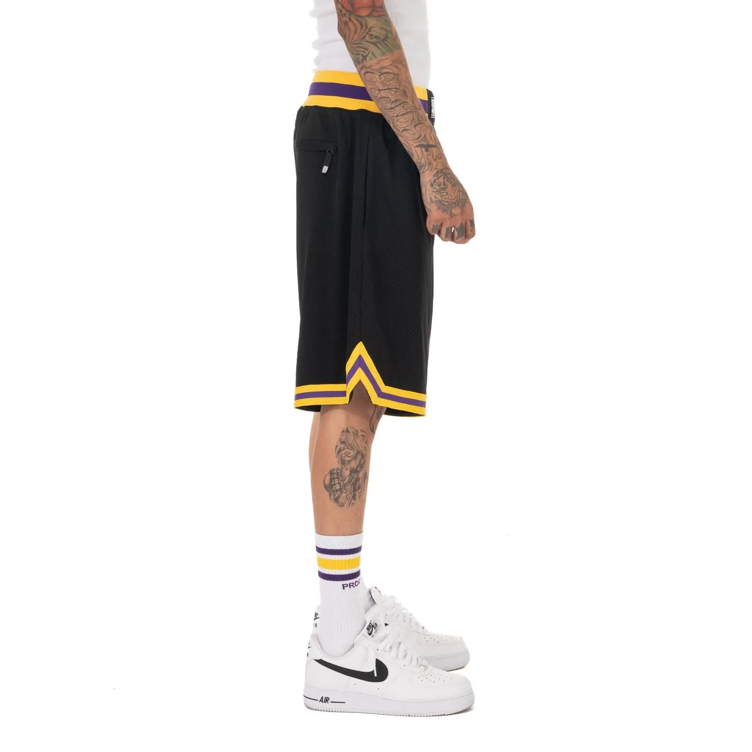 Pro Club Classic Basketball Shorts - Black/Gold