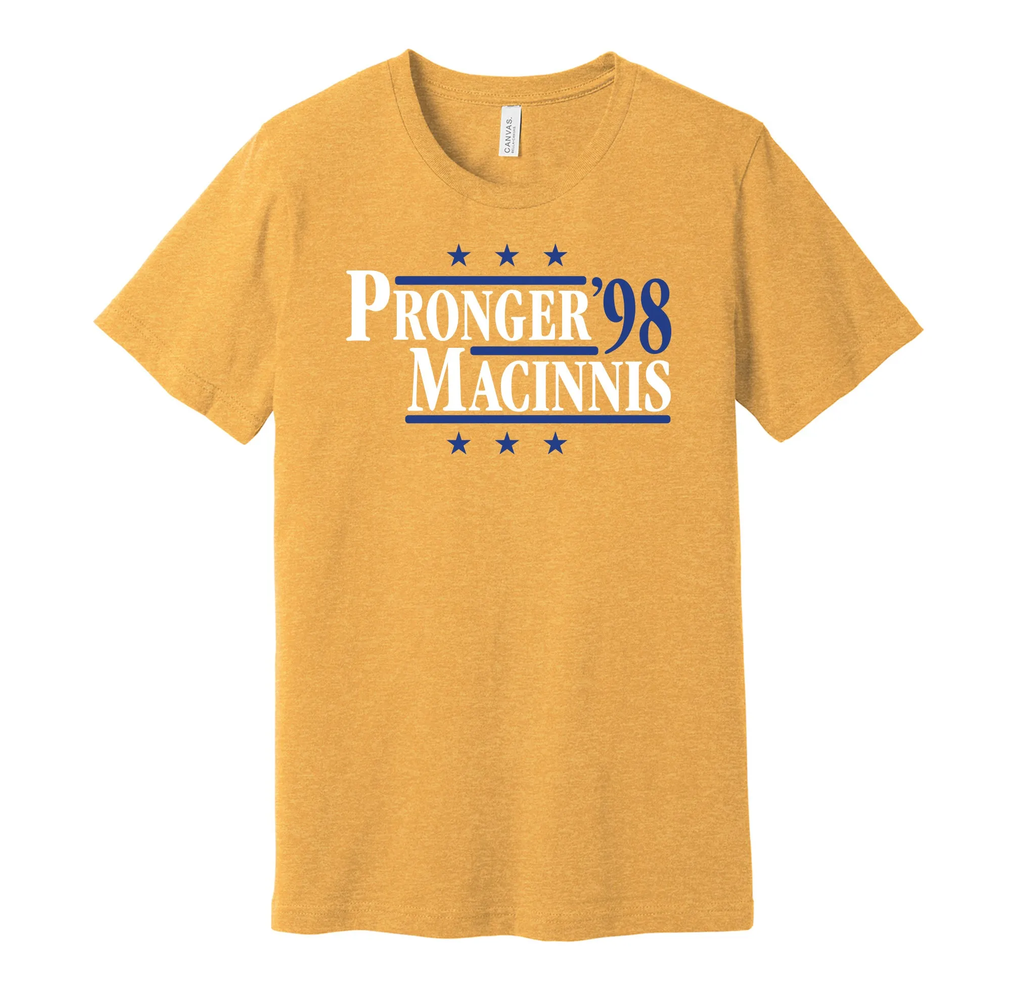 Pronger & MacInnis '98 - St Louis Hockey Legends Political Campaign Parody T-Shirt - Hyper Than Hype Shirts