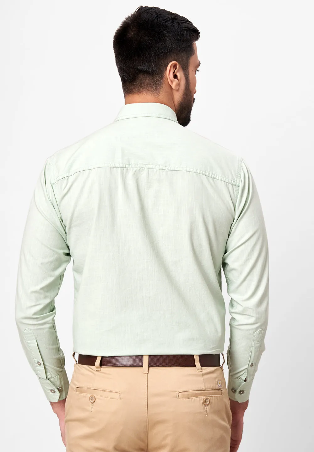 Pure Cotton Semi Formal-Smart Fit Shirt - 42424