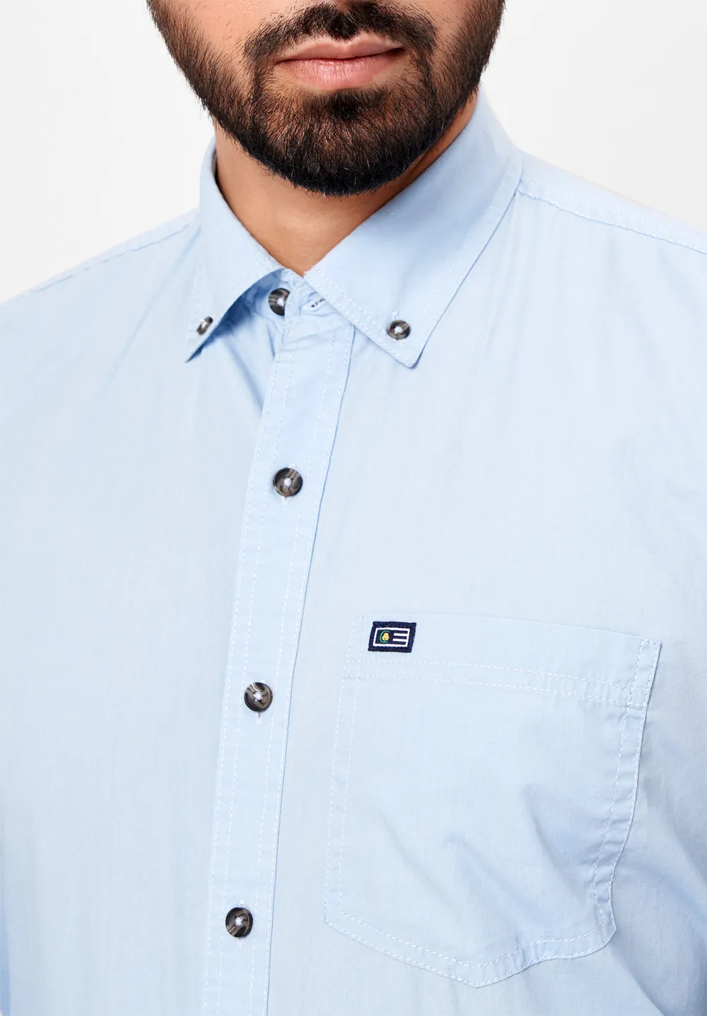 Pure Cotton Semi Formal-Smart Fit Shirt - 42427