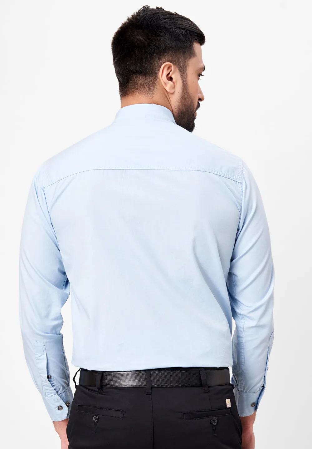 Pure Cotton Semi Formal-Smart Fit Shirt - 42427