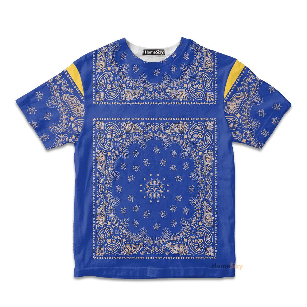 QT204319 3D Royal Blue Bandana Snoop Custom Kid Tshirt
