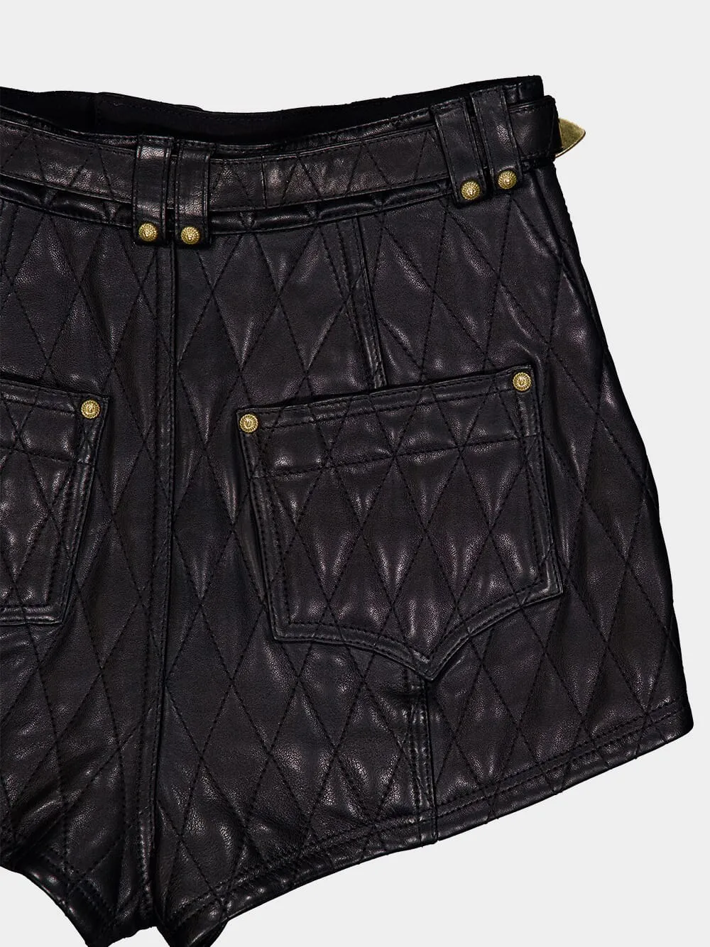 Quilted Leather Shorts
