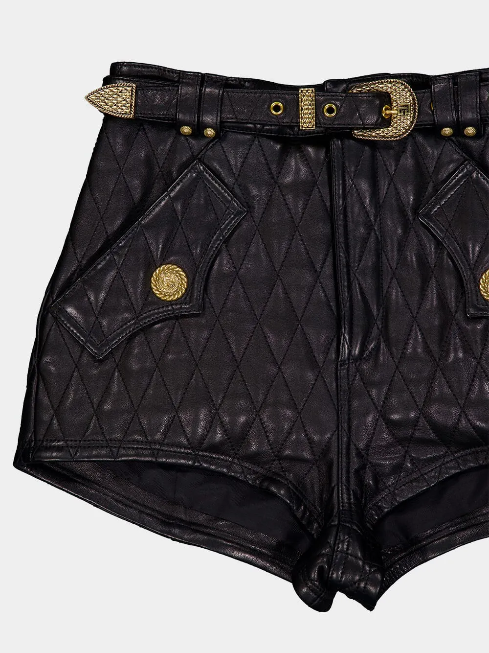 Quilted Leather Shorts