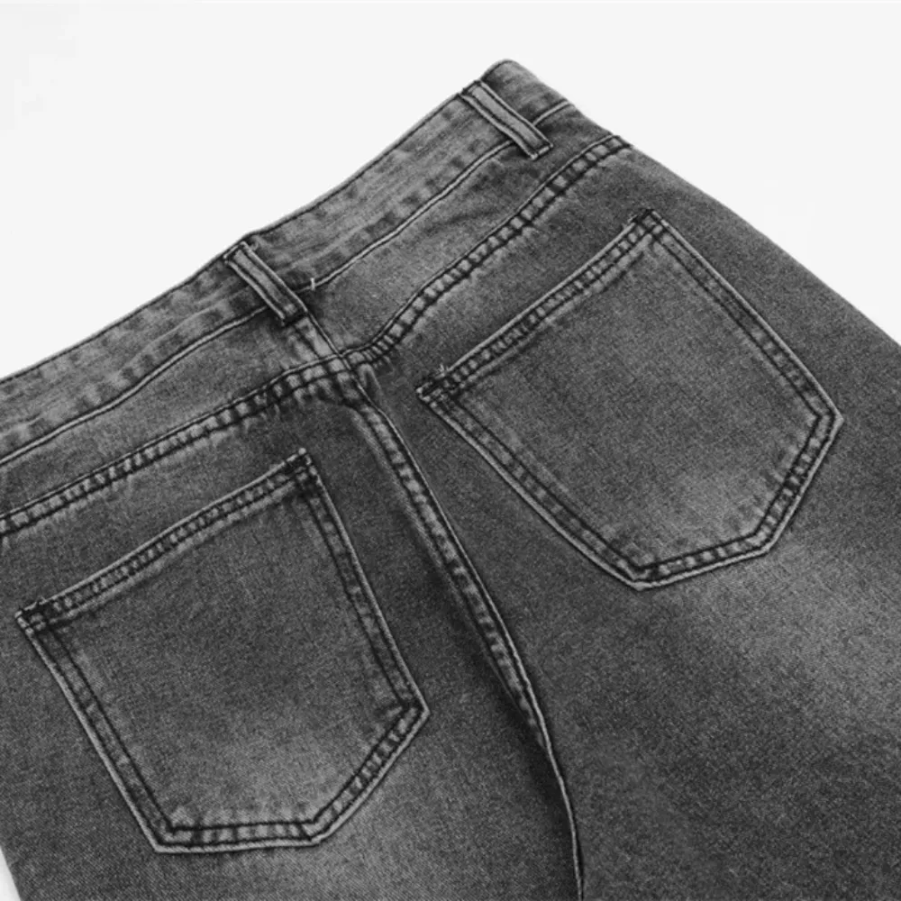 "Vintage Street Star Patchwork Straight" Jeans