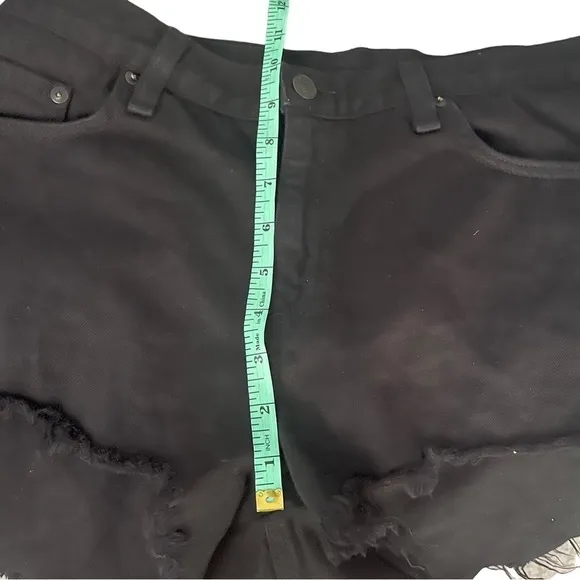 RAG &amp; Bone Black Cut Off Raw Hem Jean Shorts Size 31