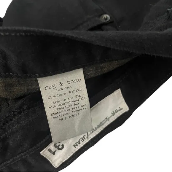 RAG &amp; Bone Black Cut Off Raw Hem Jean Shorts Size 31