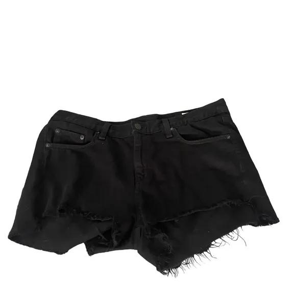 RAG &amp; Bone Black Cut Off Raw Hem Jean Shorts Size 31