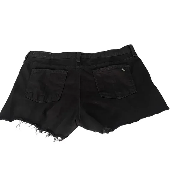 RAG &amp; Bone Black Cut Off Raw Hem Jean Shorts Size 31