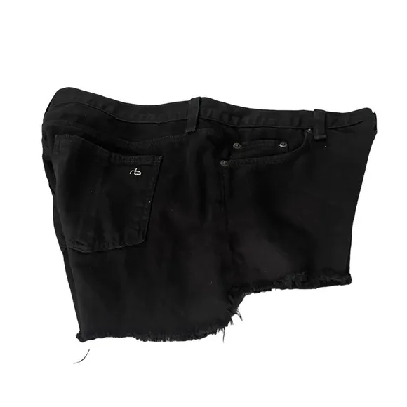 RAG &amp; Bone Black Cut Off Raw Hem Jean Shorts Size 31