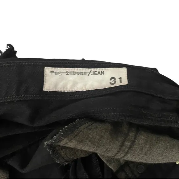 RAG &amp; Bone Black Cut Off Raw Hem Jean Shorts Size 31