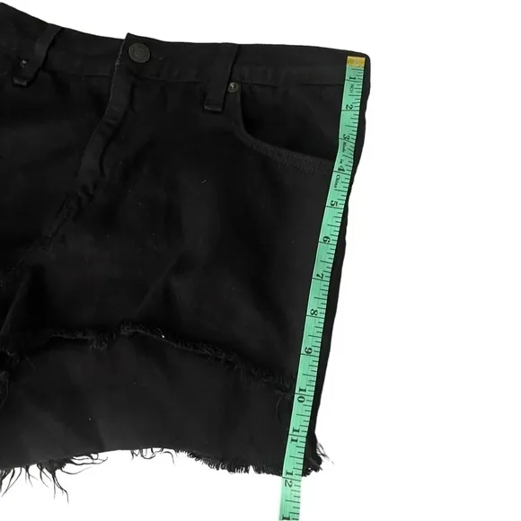 RAG &amp; Bone Black Cut Off Raw Hem Jean Shorts Size 31
