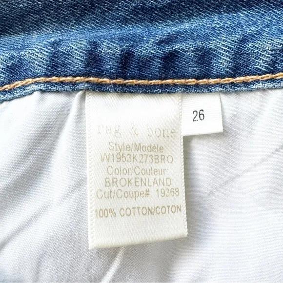Rag &amp; Bone Justine High Waist Destroyed Denim Shorts | 26