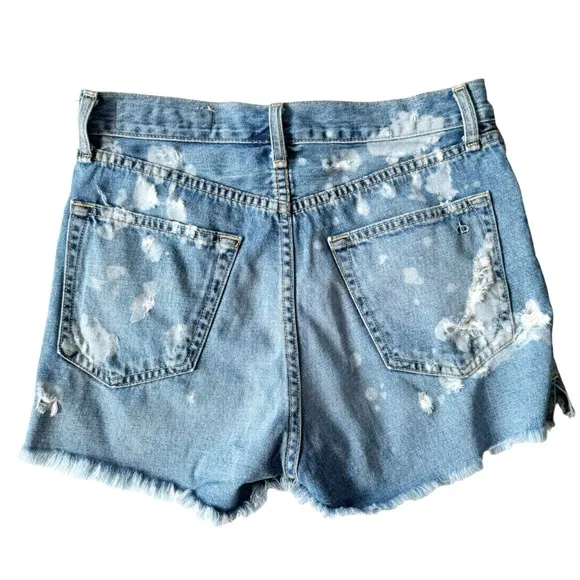 Rag &amp; Bone Justine High Waist Destroyed Denim Shorts | 26