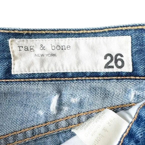 Rag &amp; Bone Justine High Waist Destroyed Denim Shorts | 26