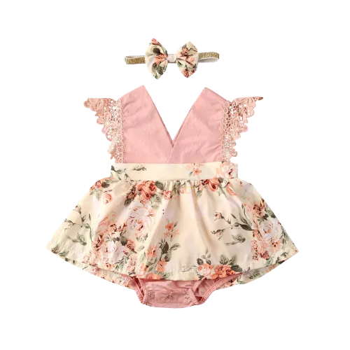 Rambling Rose Romper Dress