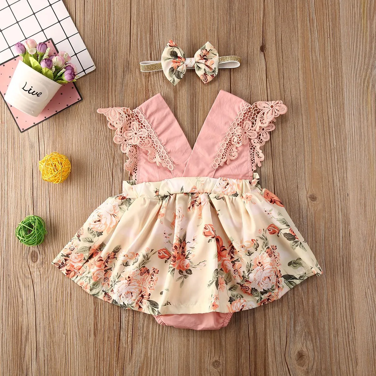 Rambling Rose Romper Dress