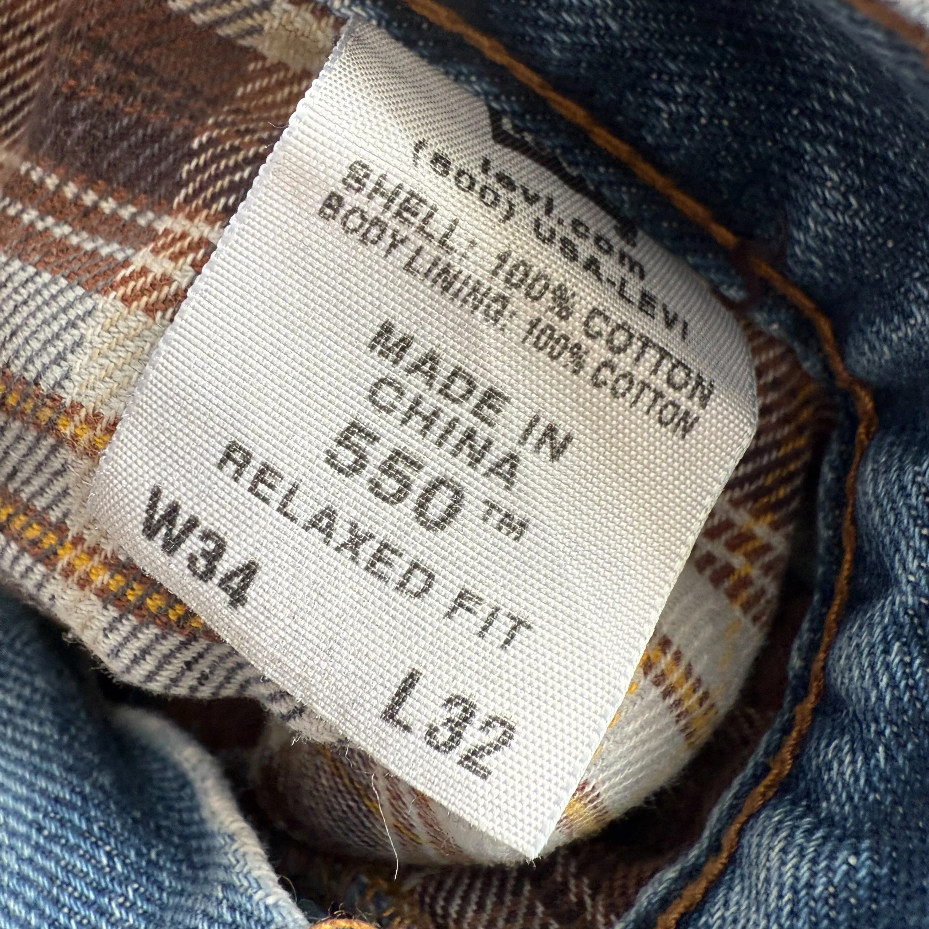 Rare Levis 550 Double Lined Jeans - 34”