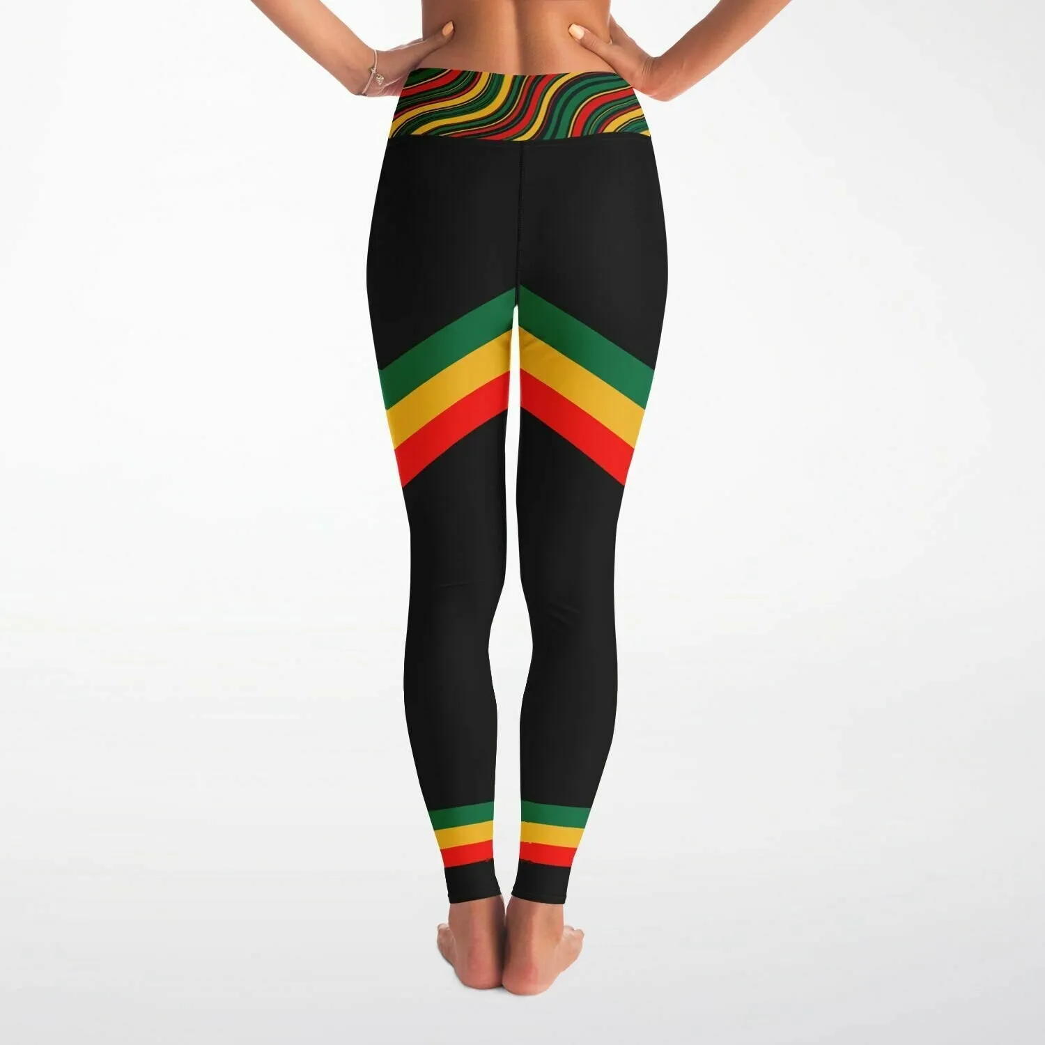 Rasta High Waisted Yoga Leggings and Sports Bra Set