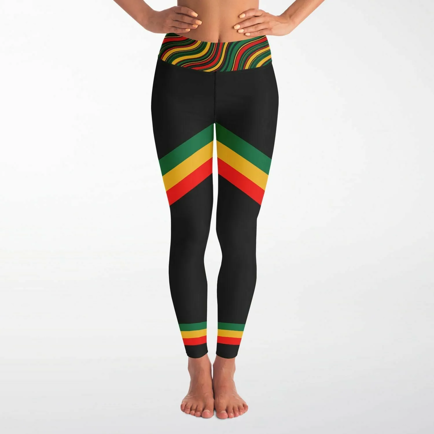 Rasta High Waisted Yoga Leggings and Sports Bra Set