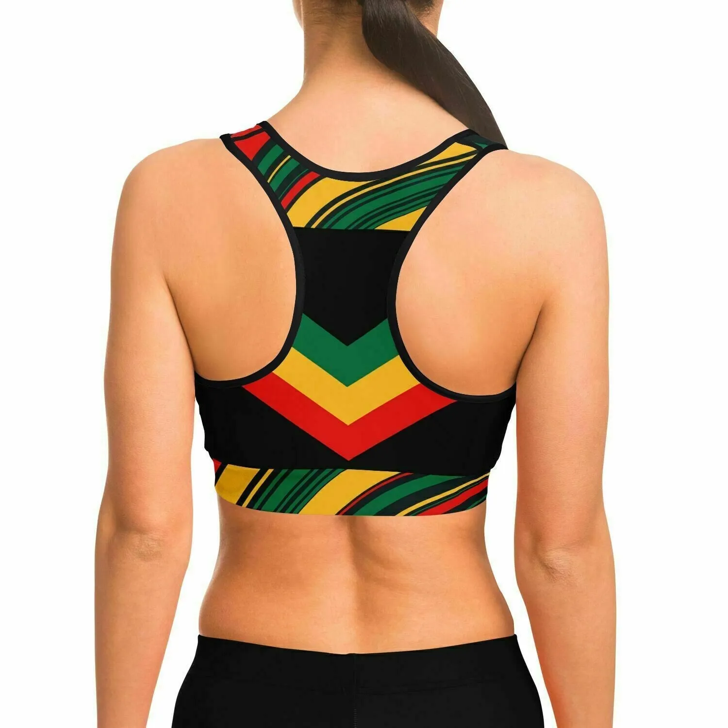 Rasta High Waisted Yoga Leggings and Sports Bra Set