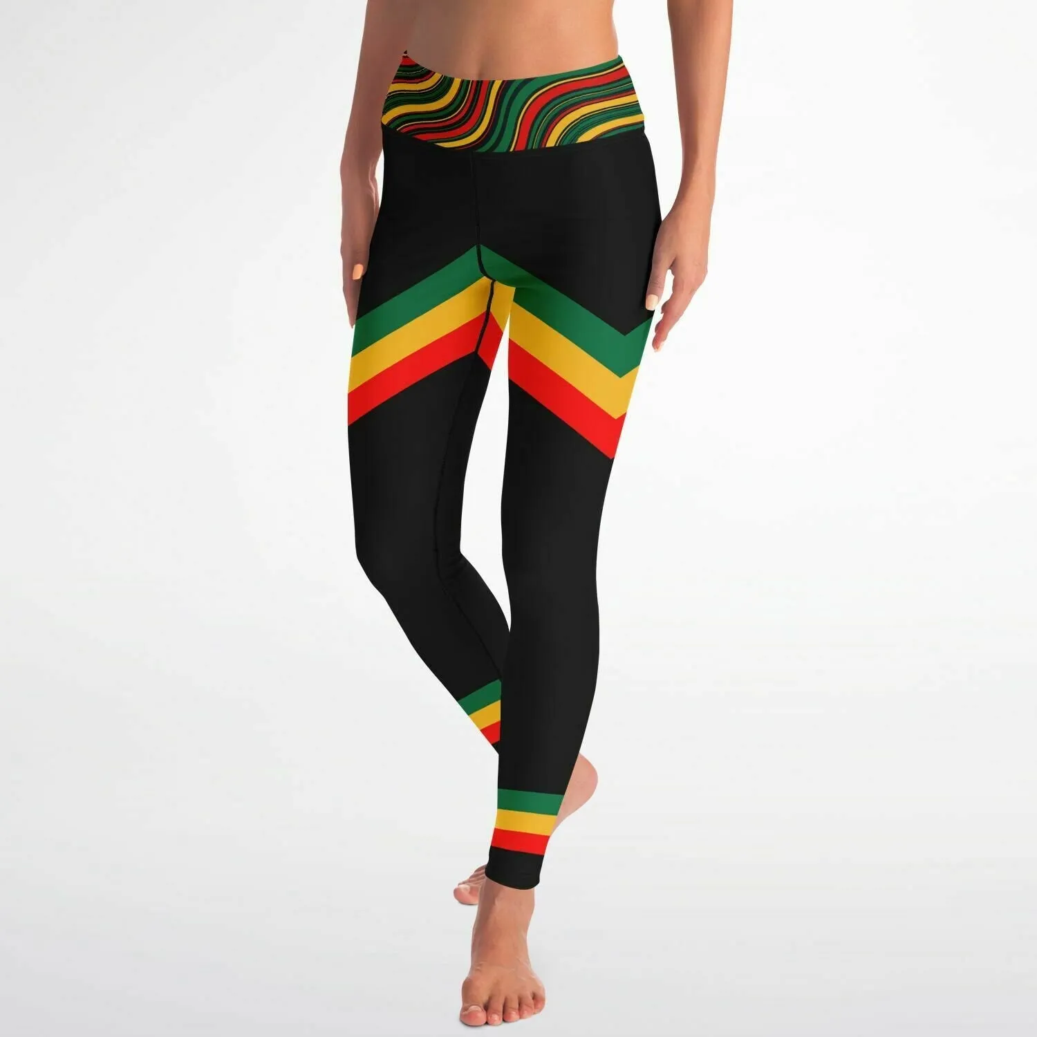 Rasta High Waisted Yoga Leggings and Sports Bra Set