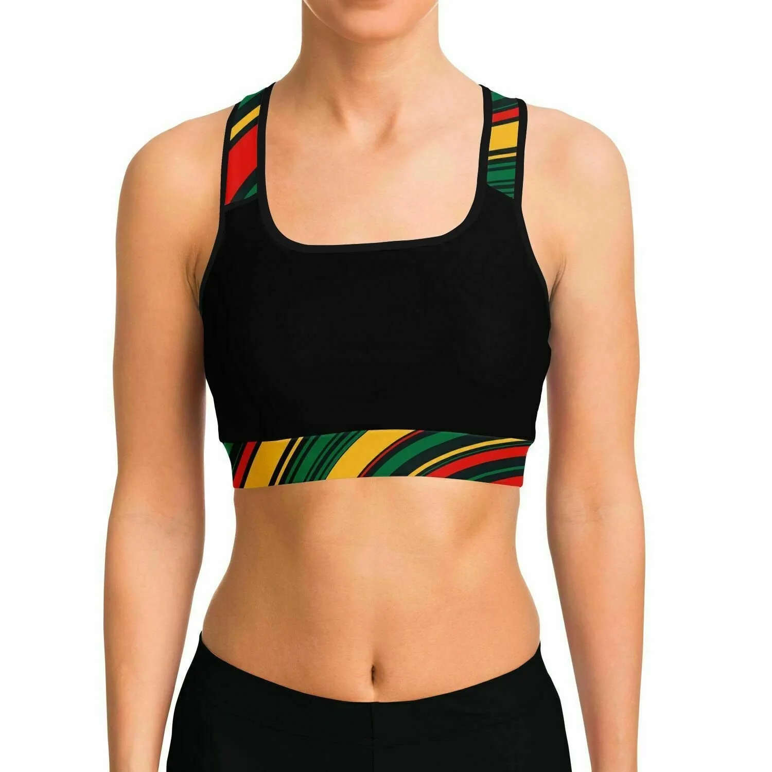 Rasta High Waisted Yoga Leggings and Sports Bra Set