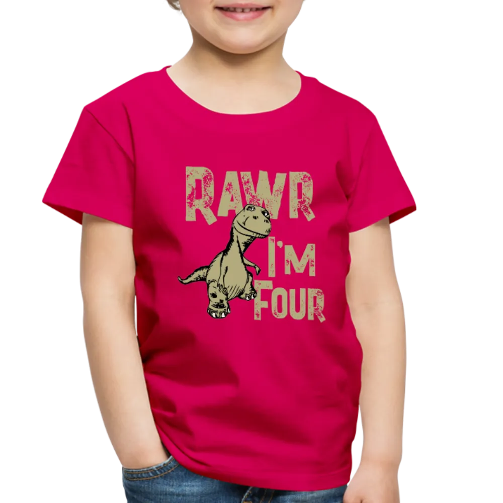 Rawr I'm Four Toddler Premium T-Shirt (CK1604)