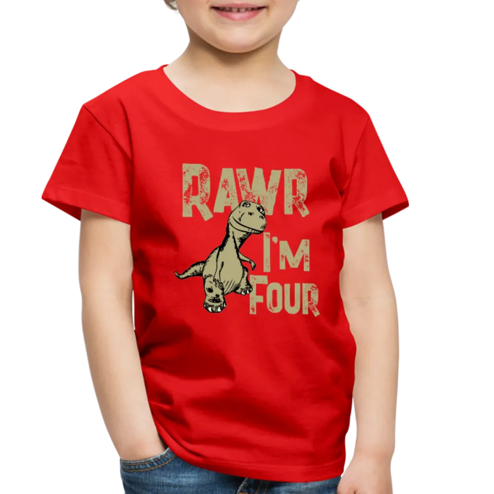 Rawr I'm Four Toddler Premium T-Shirt (CK1604)