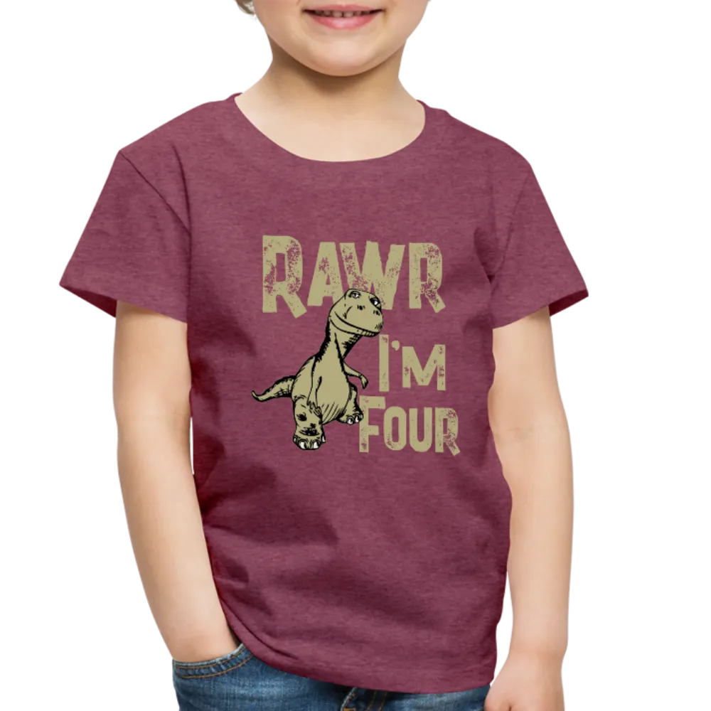 Rawr I'm Four Toddler Premium T-Shirt (CK1604)